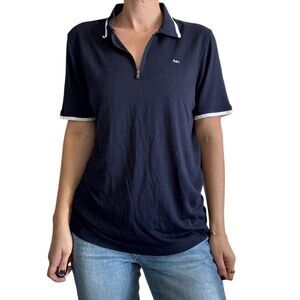 Michael Kors Navy Blue Short Sleeve Polo Shirt Men’s Size Medium Preppy Casual